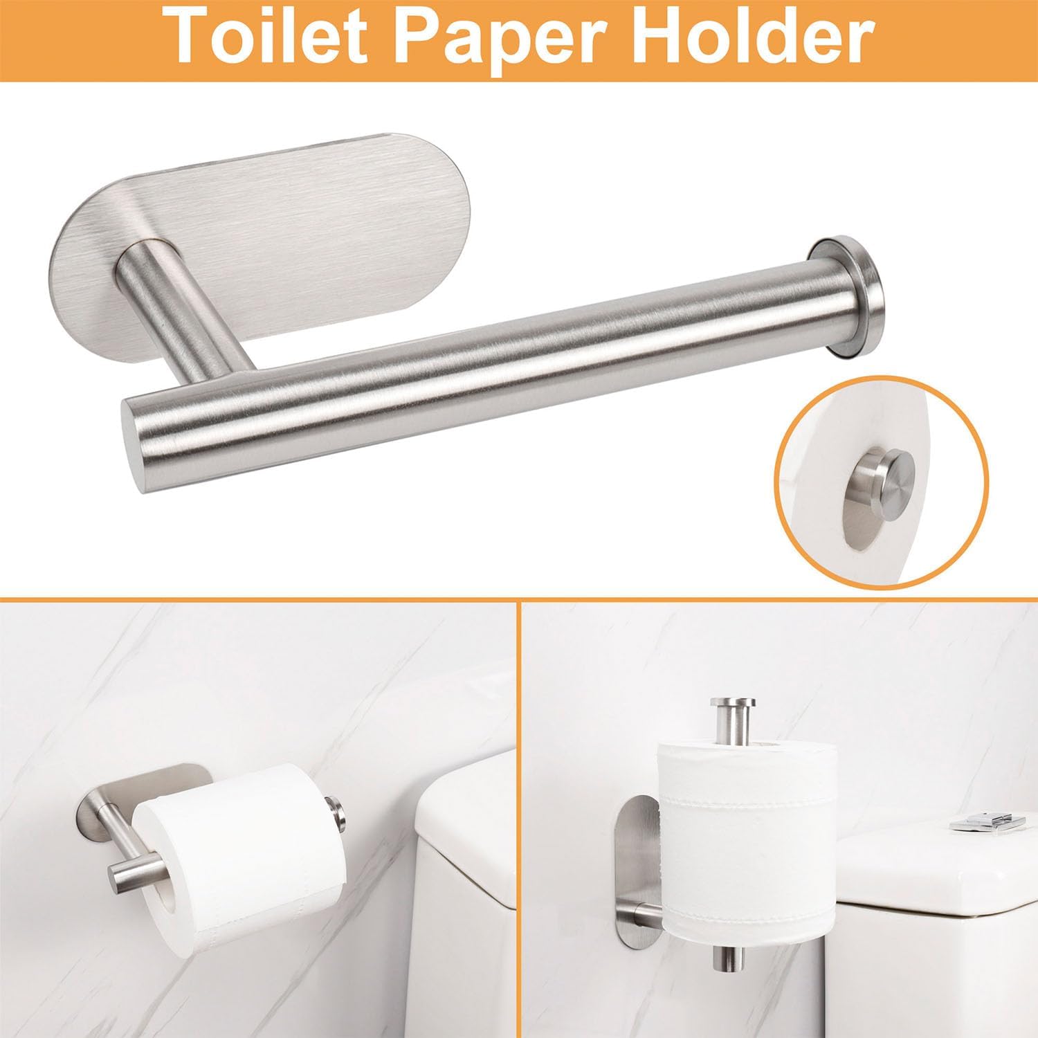 Toallero de baño de 4 piezas, Kit de accesorios de baño sin perforación ...