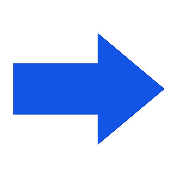 kaiserkraft | Simbolo magnetico FRECCIA | lungh x largh 80 x 60 mm | conf da 20 pz | blu - 1