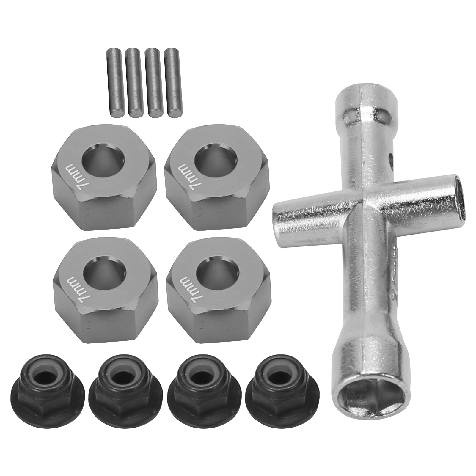 Adaptateur Moyeu Hexagonal 12mm Pour Voitures RC 1/10 HSP - En Alliage D'aluminium (rouge, 6mm) - 5