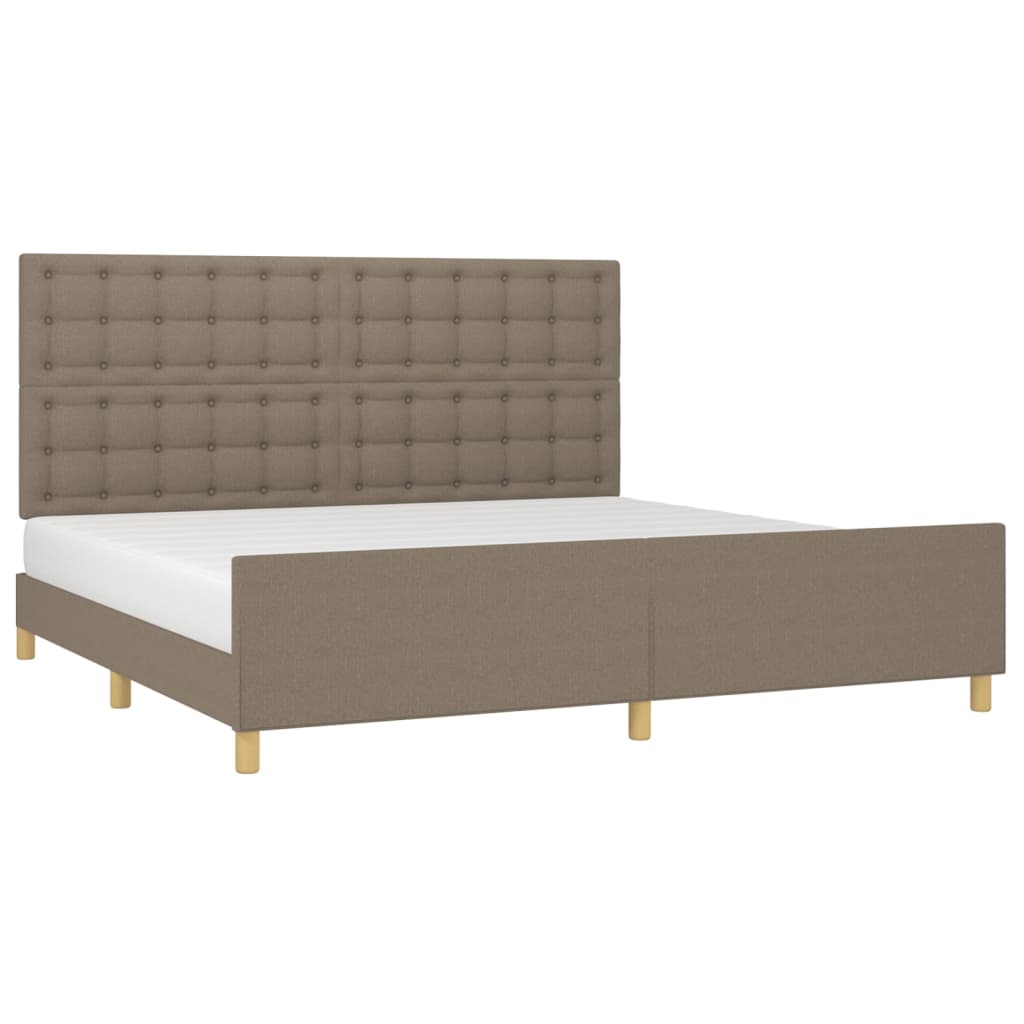Cadre de lit sans matelas taupe 200x200 cm tissu - 3