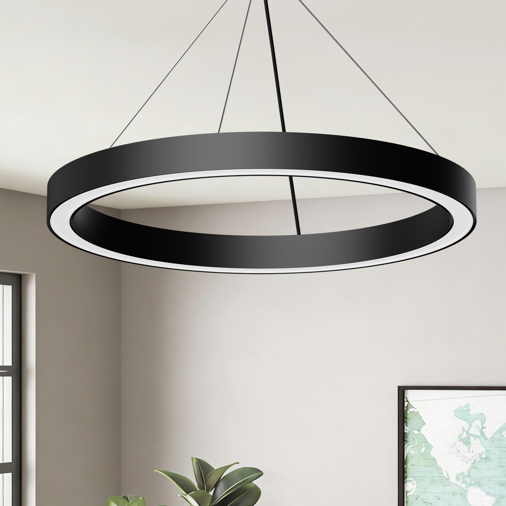 Plafonnier LED rond moderne, diamètre 90cm, lumière réglable 3000K ...