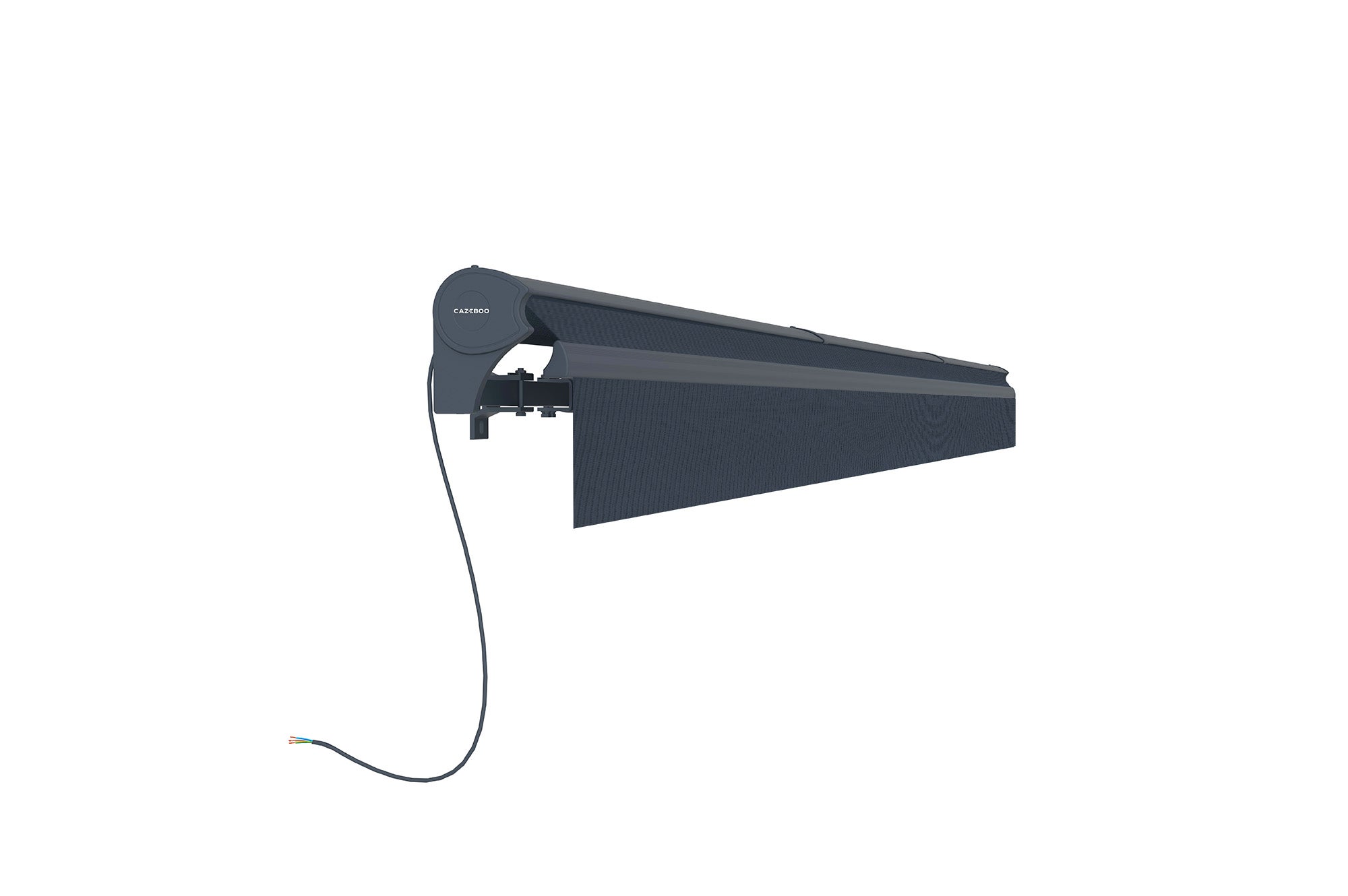 Store banne motorisé semi-coffre FAZZIO 5x3m - Toile premium 320g/m2 Gris - 3