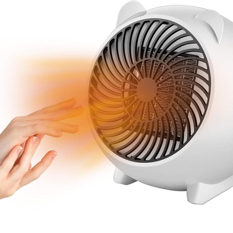Miniaturowy grzejnik z wentylatorem, przenośny grzejnik, szybkie nagrzewanie, zabezpieczenie przed przegrzaniem i przewróceniem, bezpieczny i przenoś