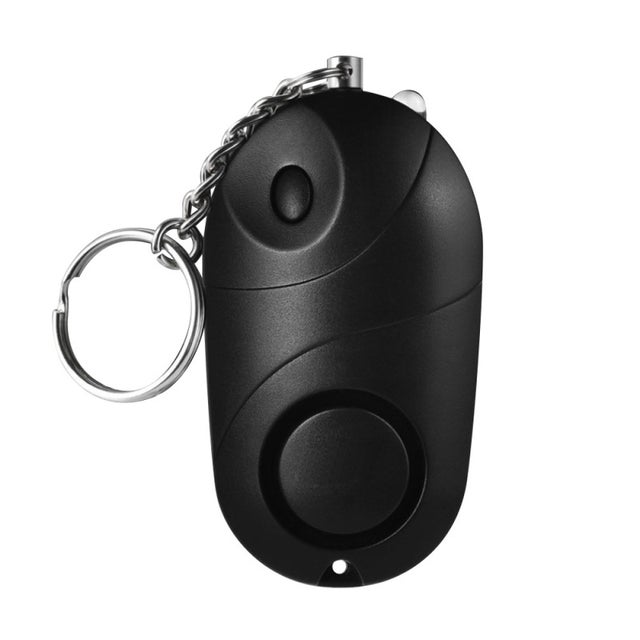 Alarme personnelle 120-130 dB, son sûr, autodéfense d'urgence, porte-clés avec lampe torche LED, noir, 1 unité