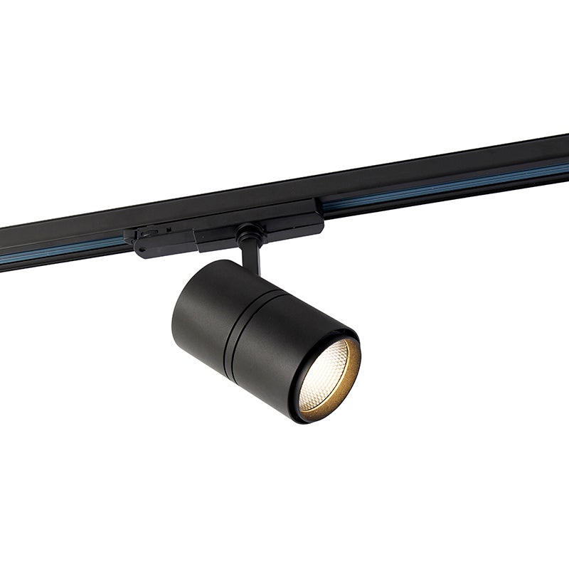 Nowoczesny ściemniany 3-fazowy reflektor szynowy czarny z LED 3000K - Ruler 38