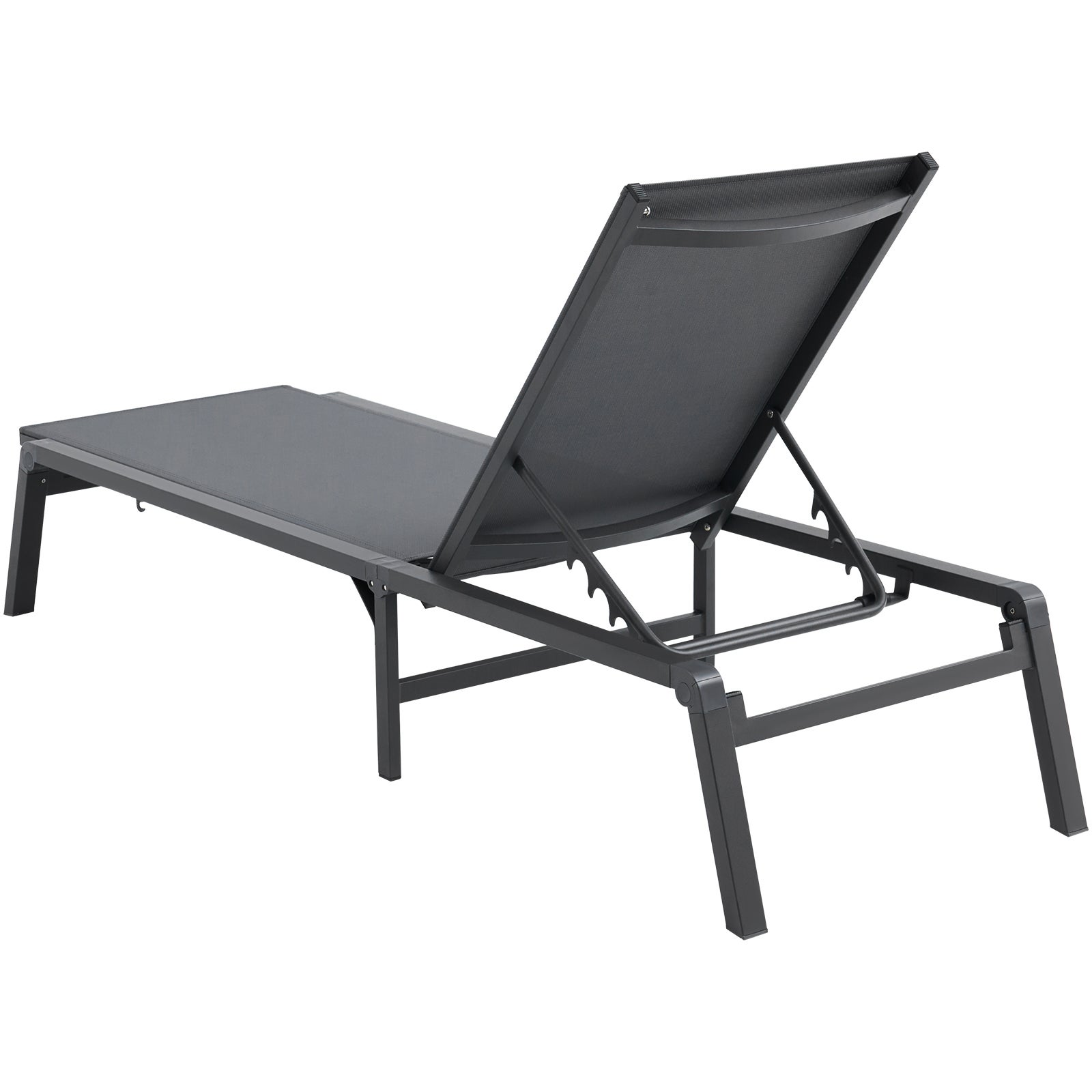 Sdraio Da Giardino Pieghevole - Lettino Con Cuscino Poggiatesta, Nero | Ideale Per Sole, Spiaggia, Piscina | Tessuto Traspirante E Design Moderno