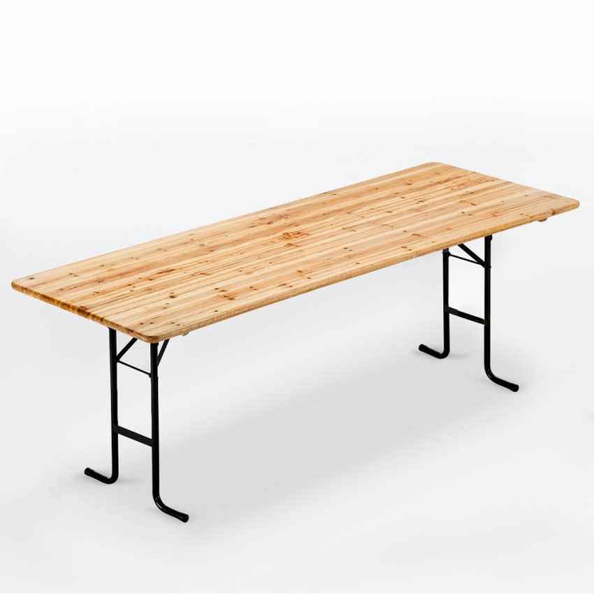 Tavolo Pieghevole In Legno Di Faggio Mottiwood - 100x60x75 Cm, Salvaspazio, Per Interni Ed Esterni