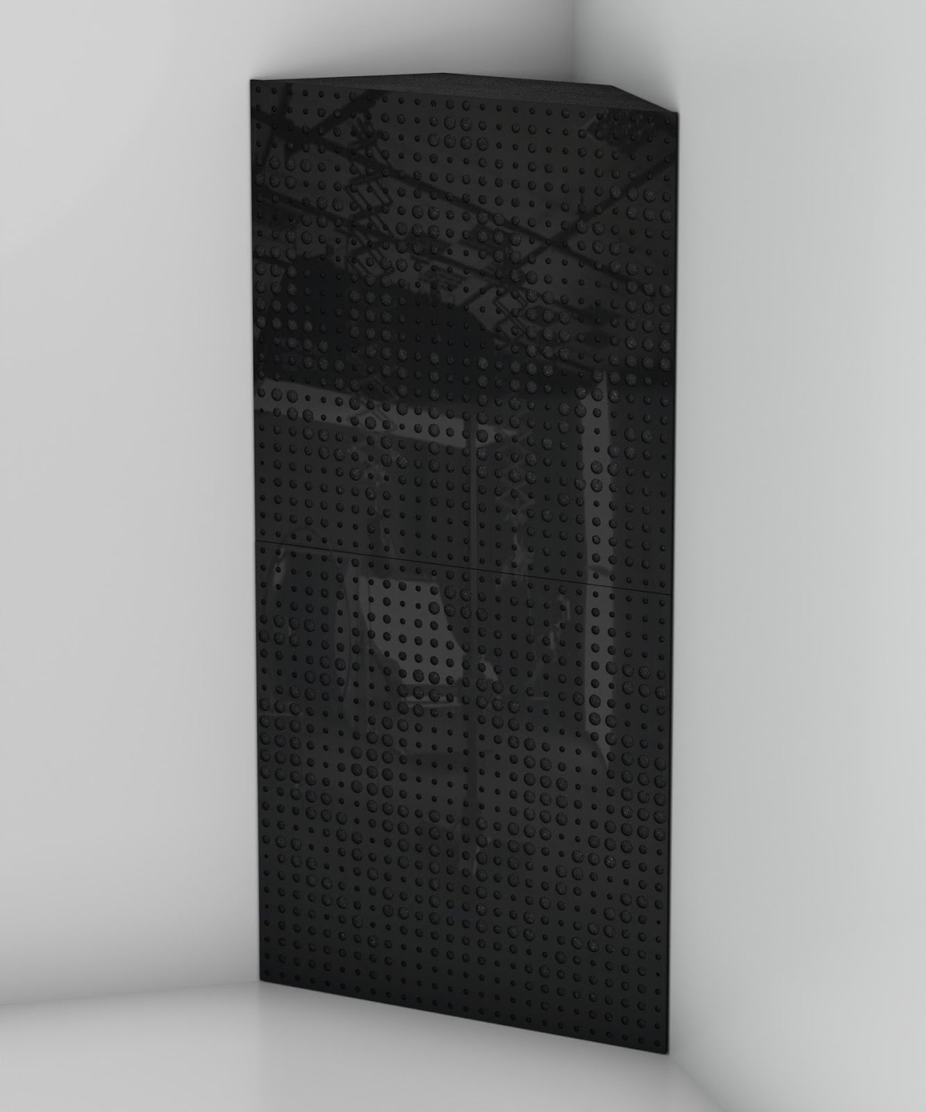 Lot de 2 Pièges à basses UNIVERSE acoustiques insonorisants 50x50x10 cm -Plastique perforé et mousse acoustique -Noir brilliant - 4