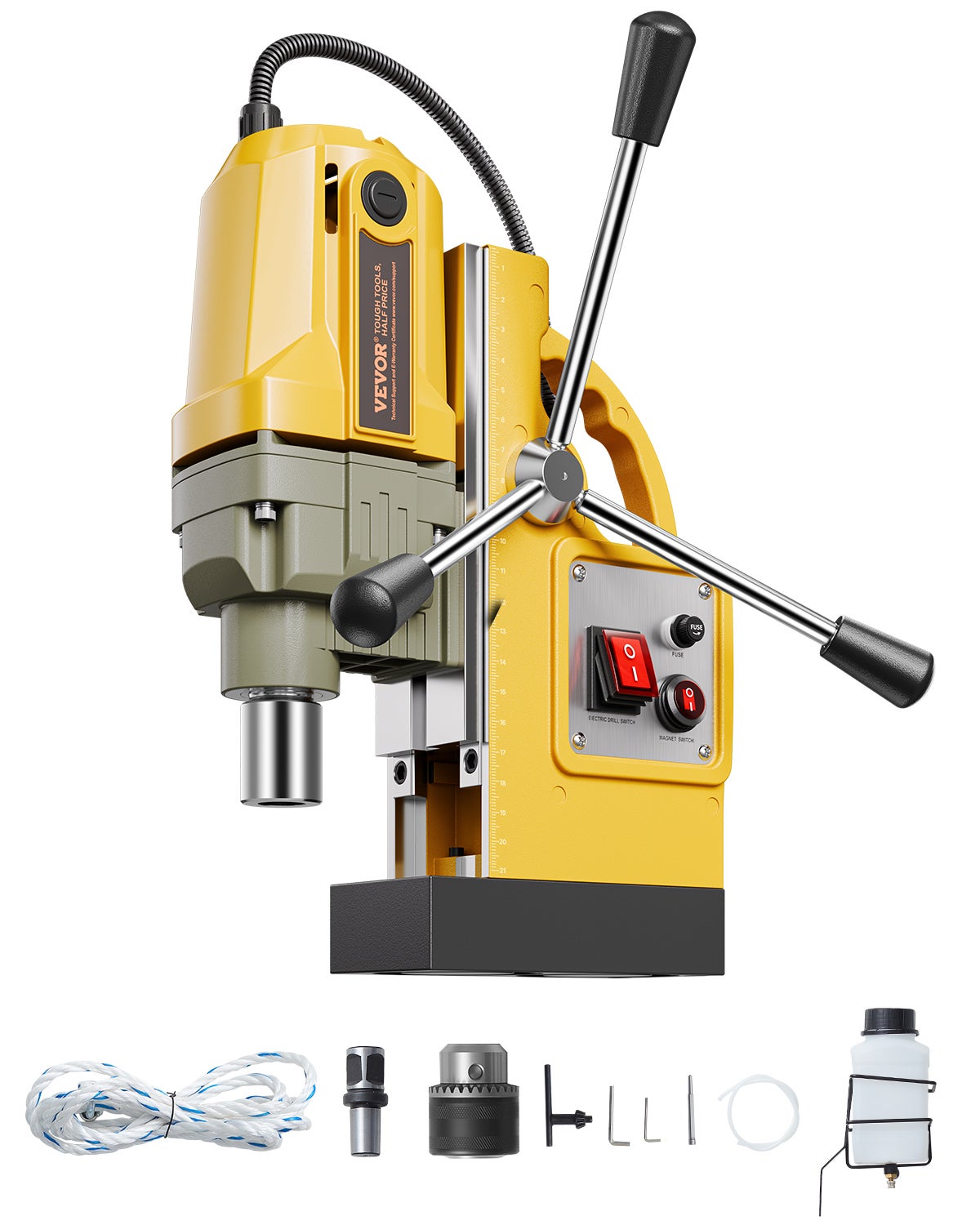 Elektryczna magnetyczna wiertarka rdzeniowa 1400W φ40mm 12500N żółta VEVOR