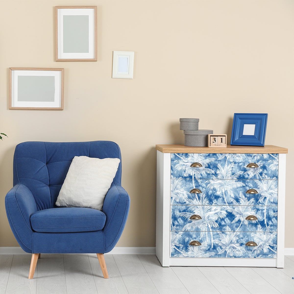 Vinilo muebles tropical tureia - adhesivo de pared - revestimiento sticker mural decorativo - 60x90cm