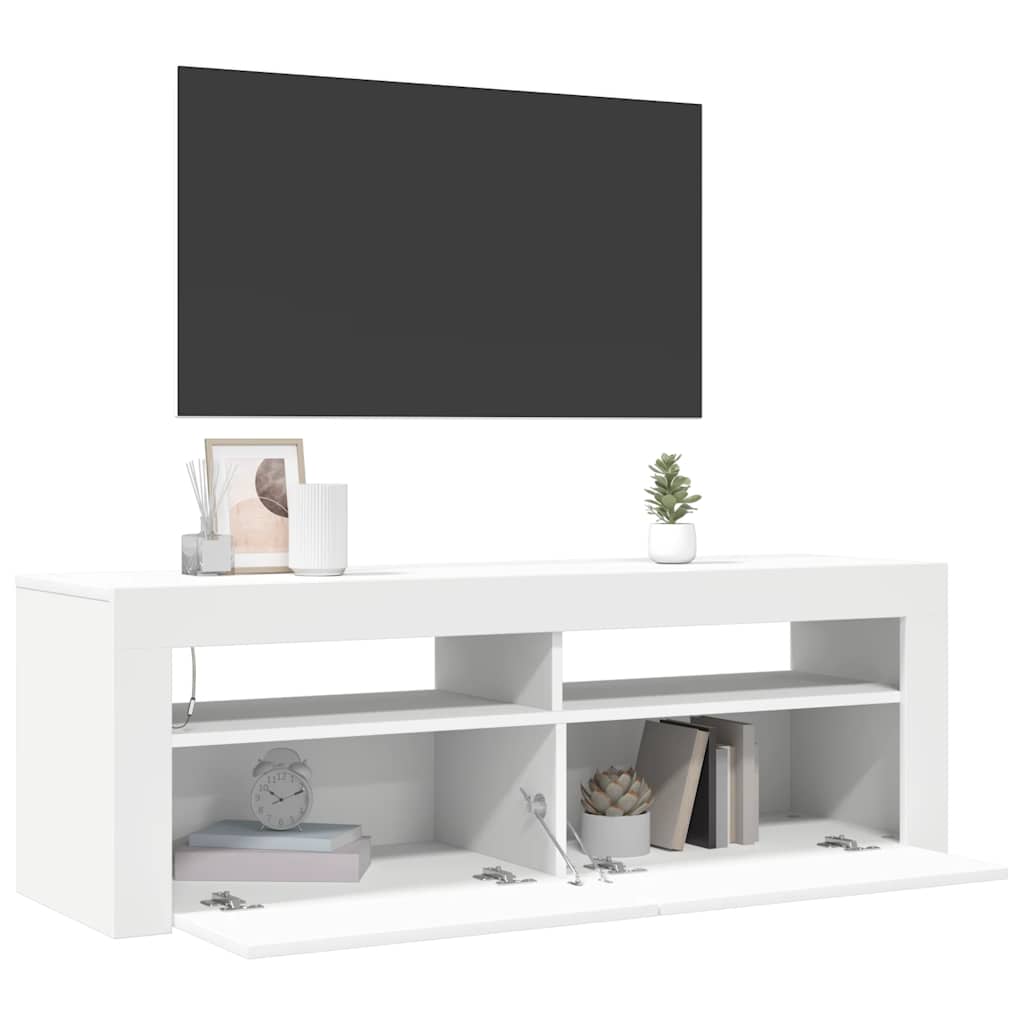 vidaXL Móvel de TV com luzes LED 120x35x40 cm branco - 7