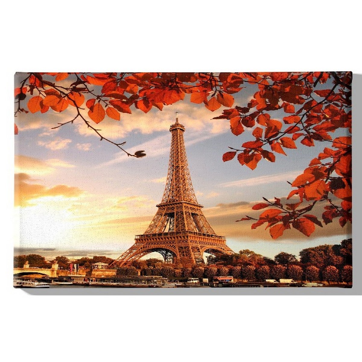 Poster Olivia Rodrigo Cuadro Moderno De La Torre Eiffel Con árboles En Rojo, Impresión Sobre Lienzo | Medidas 40x60 Cm, Marco De Madera De 3 Cm
