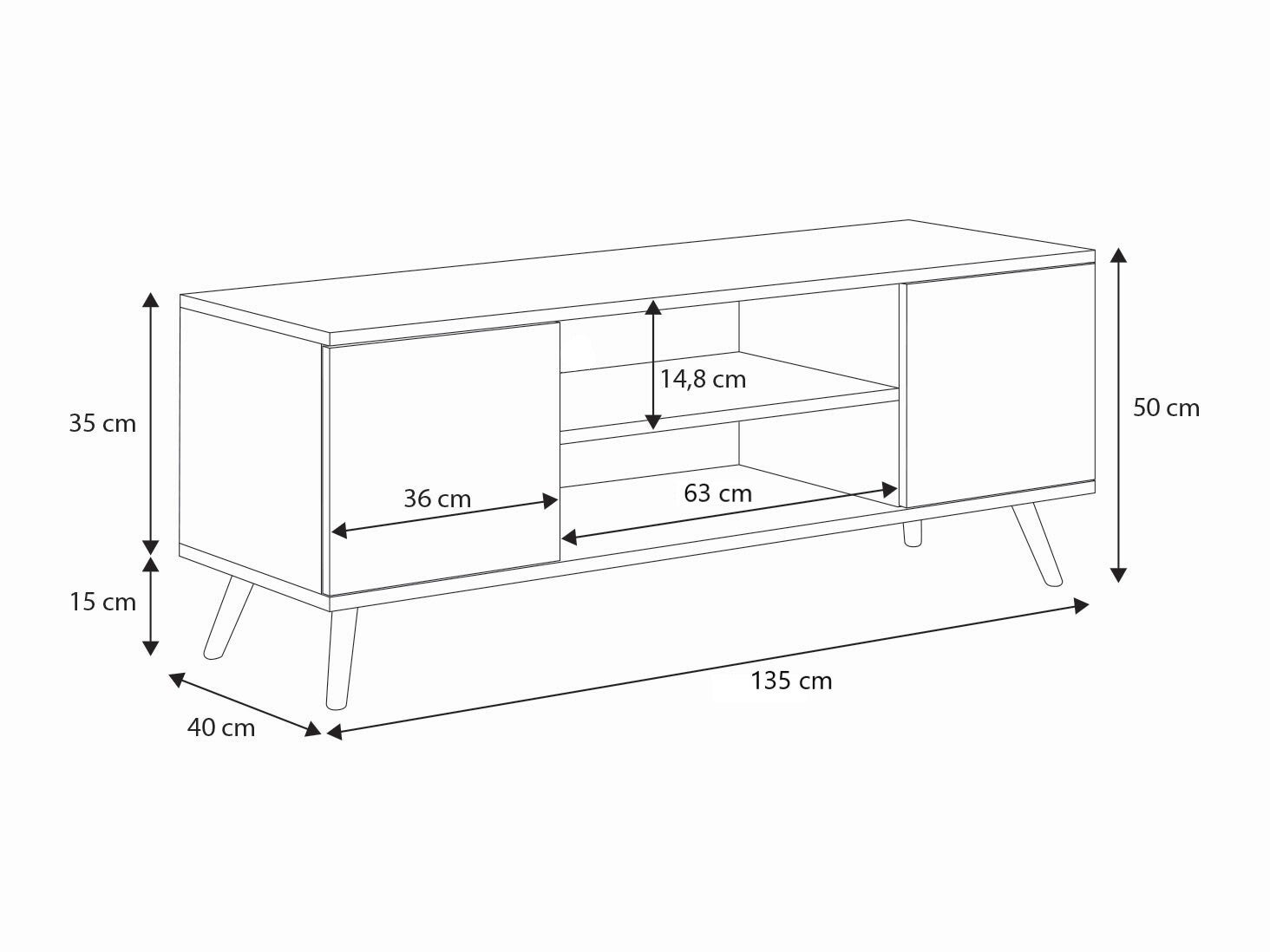 Armadio RTV 135 cm Rovere scandinavo artigianale bianco oro - 5