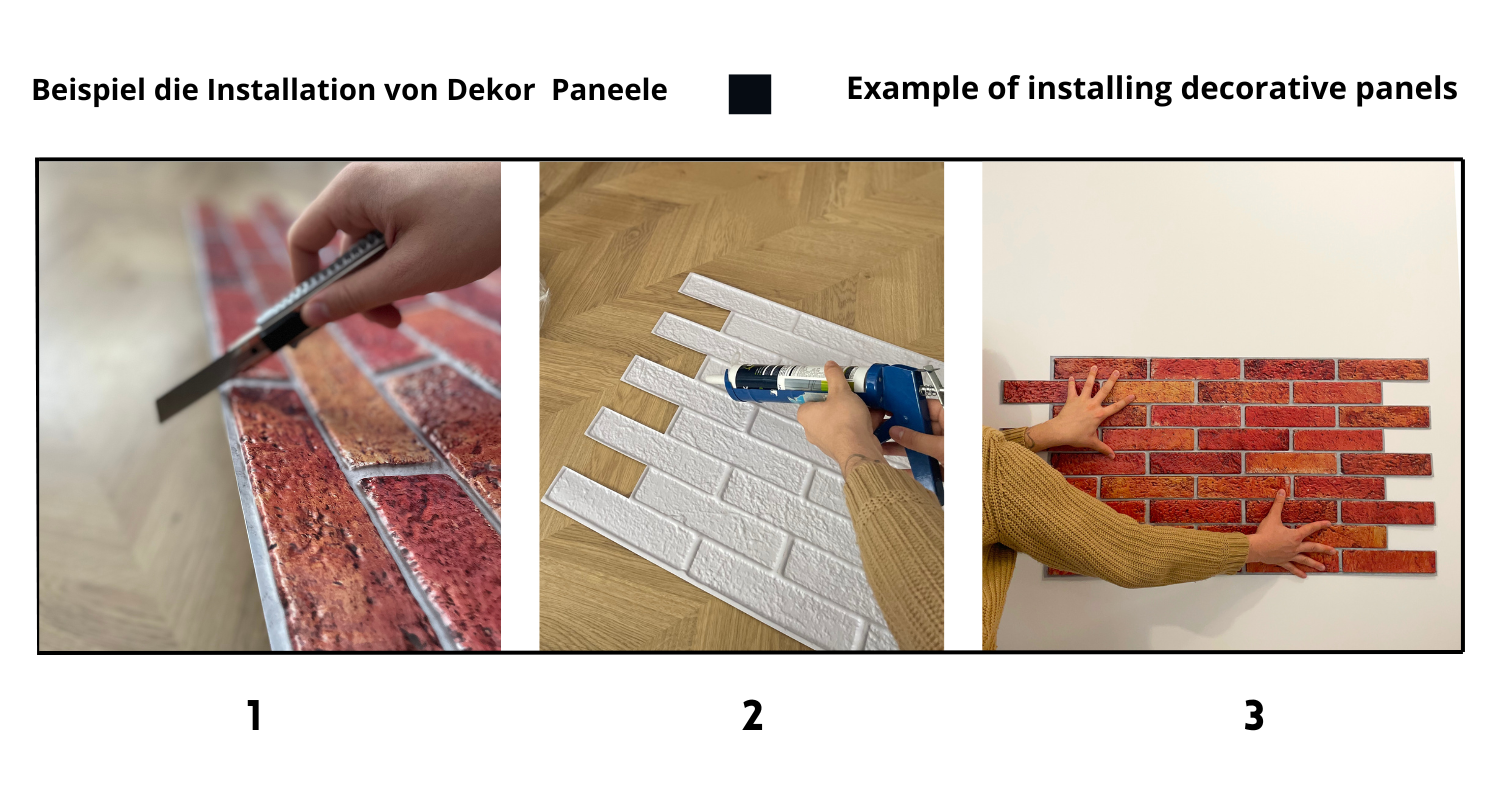 4 m²/10 pièce 3D PVC IMITATION TUILES panneaux muraux revêtement mural DECOR PVC bardage carreaux imitation Red Fire Brick épaisseur 1mm ! - 3