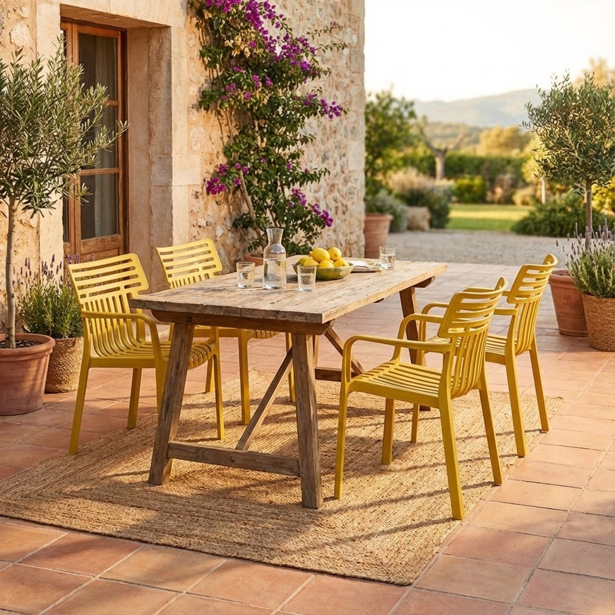Chaise de jardin sans coussin en Polypropylène Jaune - 2