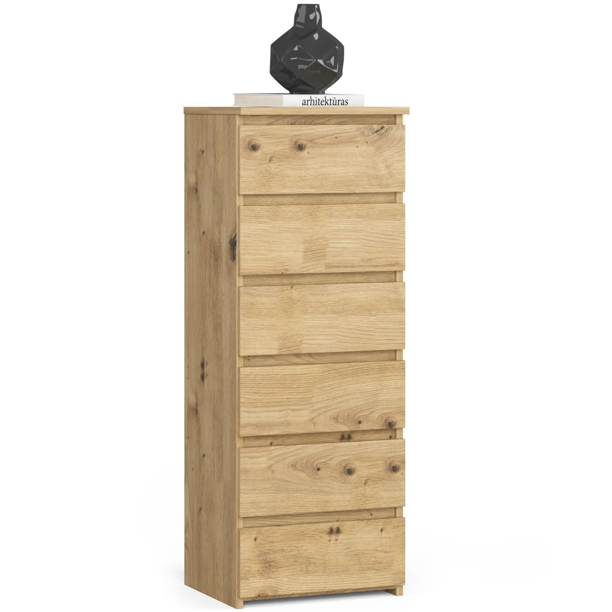 Komoda AKORD CL6 Dąb Artisan 40 cm 6 szuflad kolor Dąb Artisan mat 40x35x109 cm