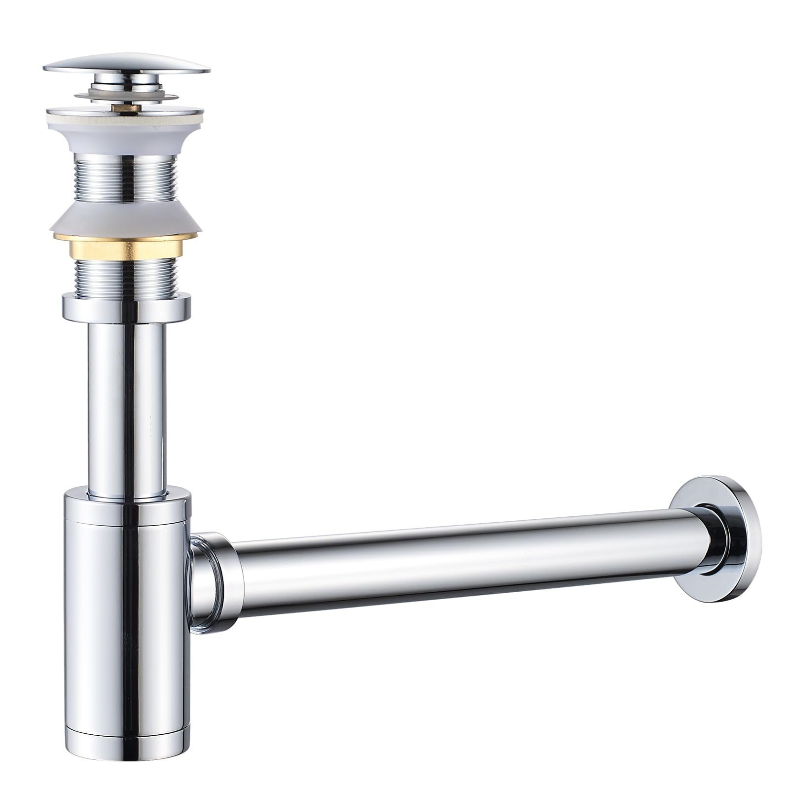 Siphon De Lavabo Universel Kuchinox, Métal, Couleur Or, Modèle Bouteille. Neuf, Dimensions 29x38x10 Cm. Pour Une Salle De Bain Ou Une Cuisine Au Look Rétro Ou Chic.