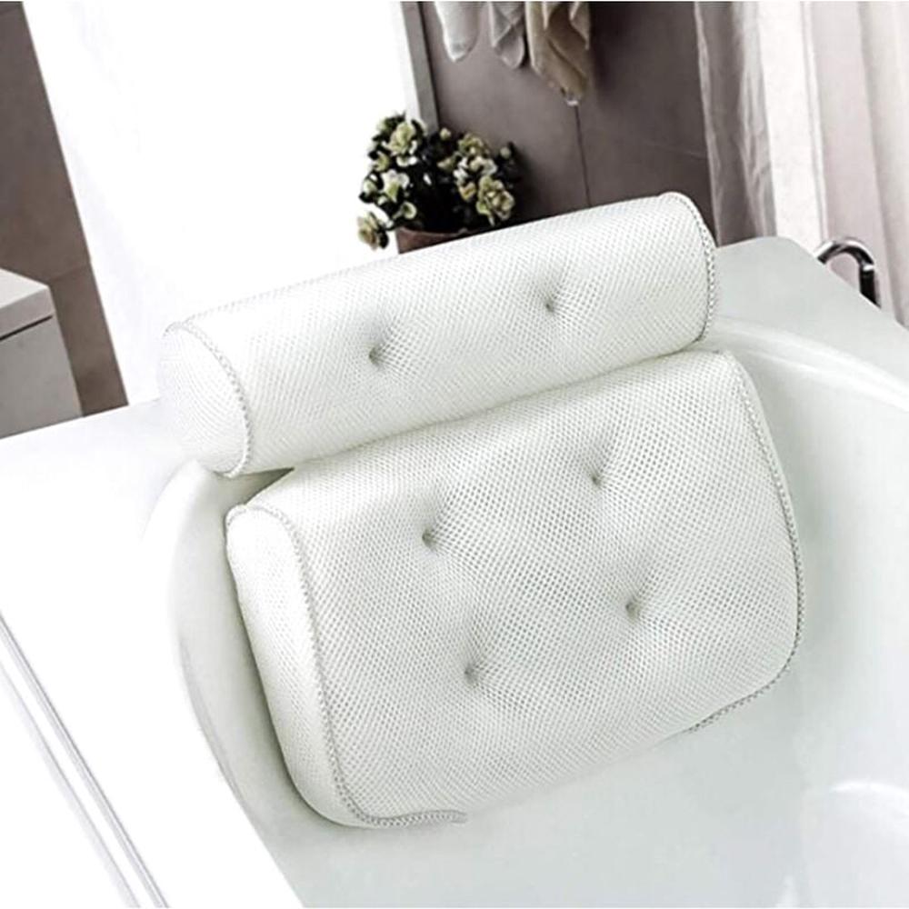 Pernă de baie/Pernă de baie cu 6 ventuze antiderapante, pentru cadă, pernă spa, jacuzzi, spa de acasă (37 x 34 x 9 cm)