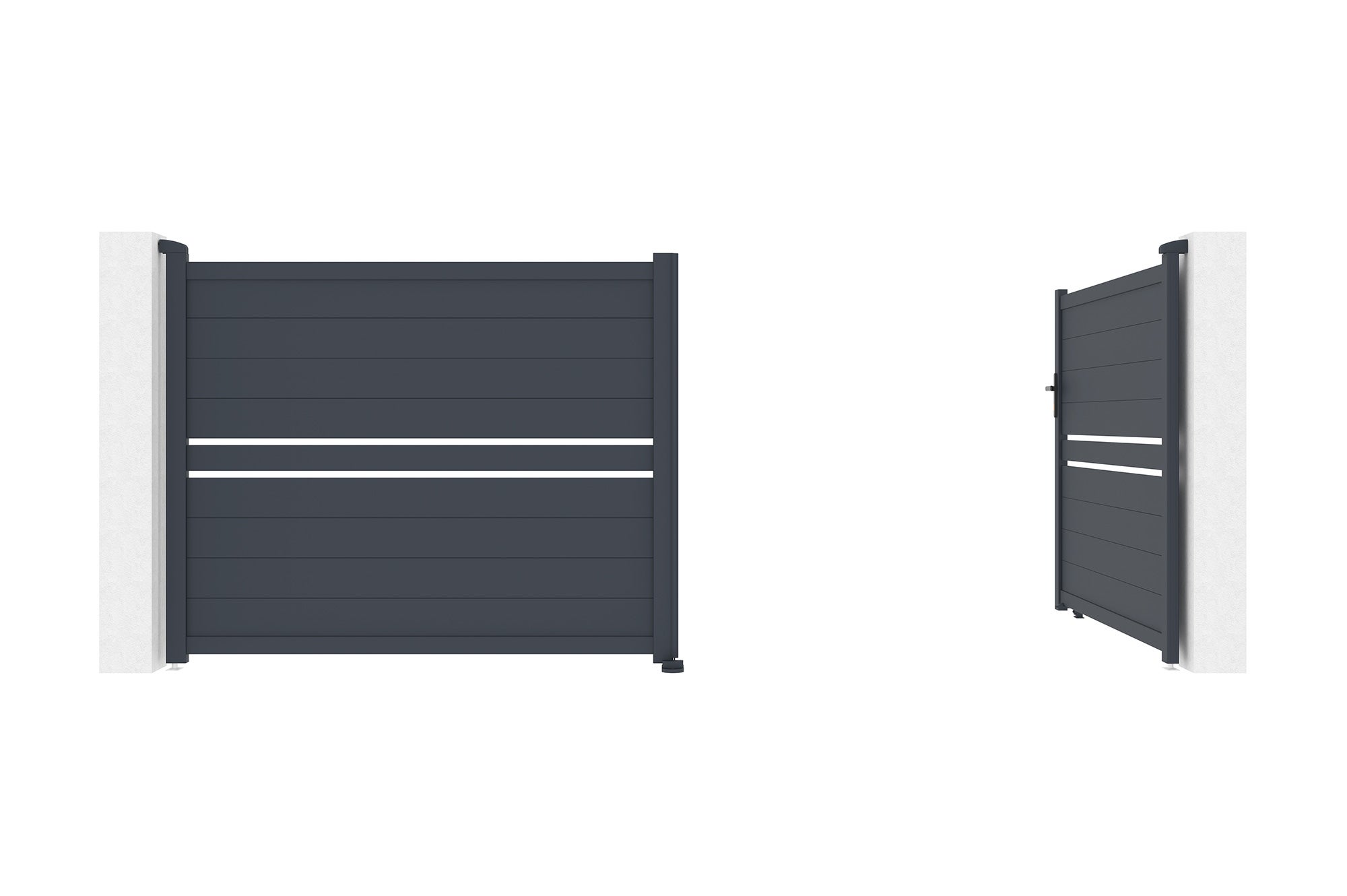 Portail battant 4m CIMONE H.160 aluminium gris - 5