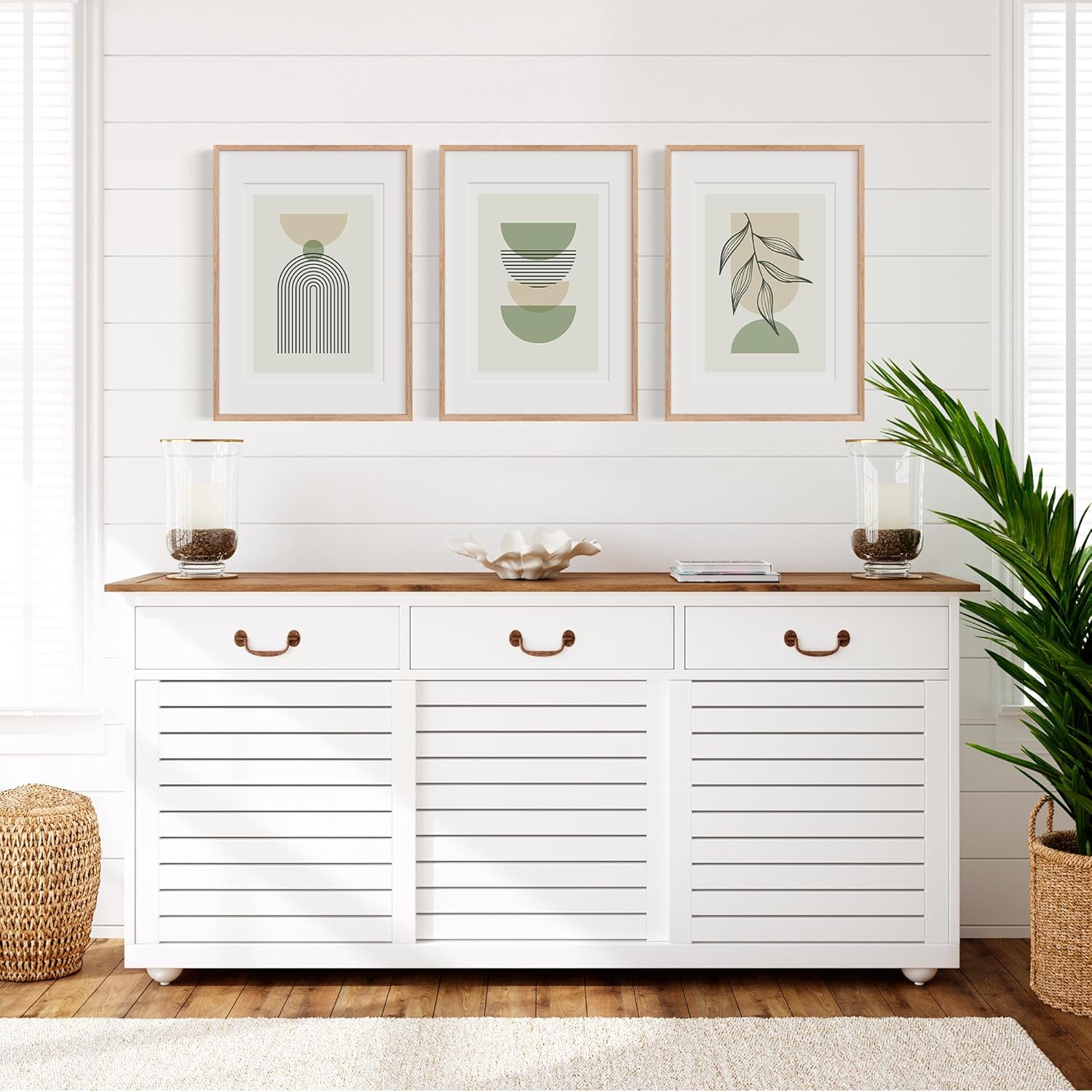 Lot de 3 Tableau Murale Affiche Décoration Chambre Maison Cousine - Poster Mural Tableaux Déco Boho Salon,sans cadre,vert - 4