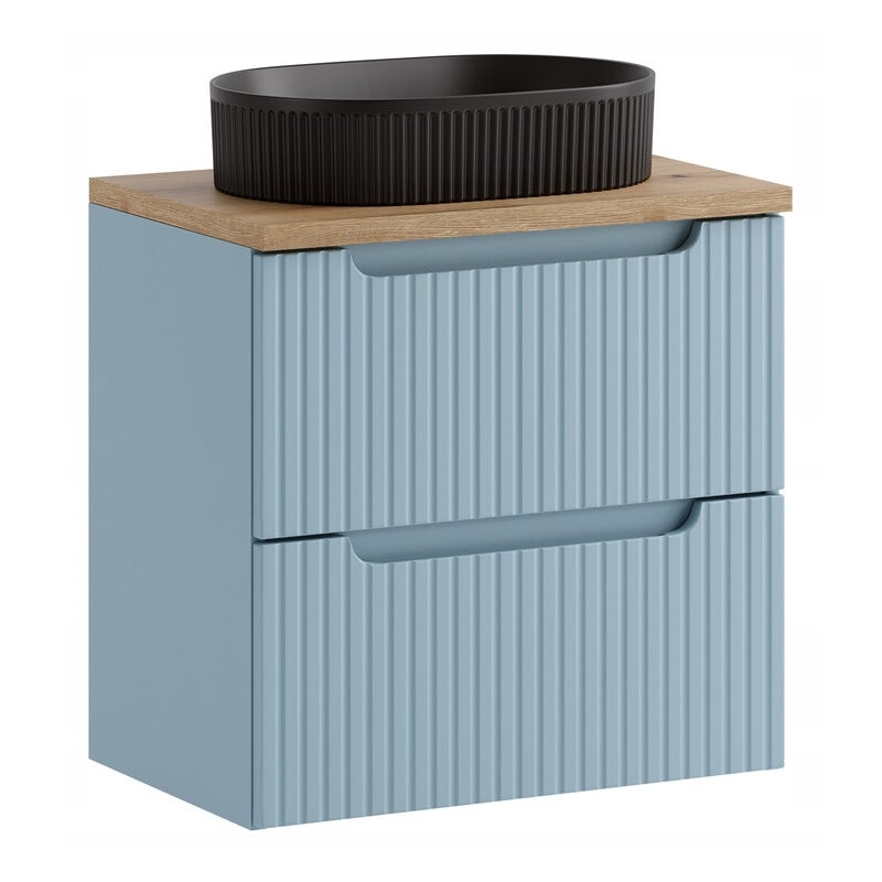 Szafka łazienkowa NOVA DENIM 60 cm z blatem umywalka nablatowa