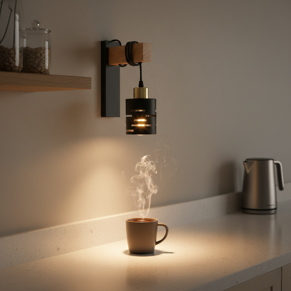 Kinkiet wiszący E27 LED Elen IP20 czarny złoto drewno lampa do domu MasterLED - 2