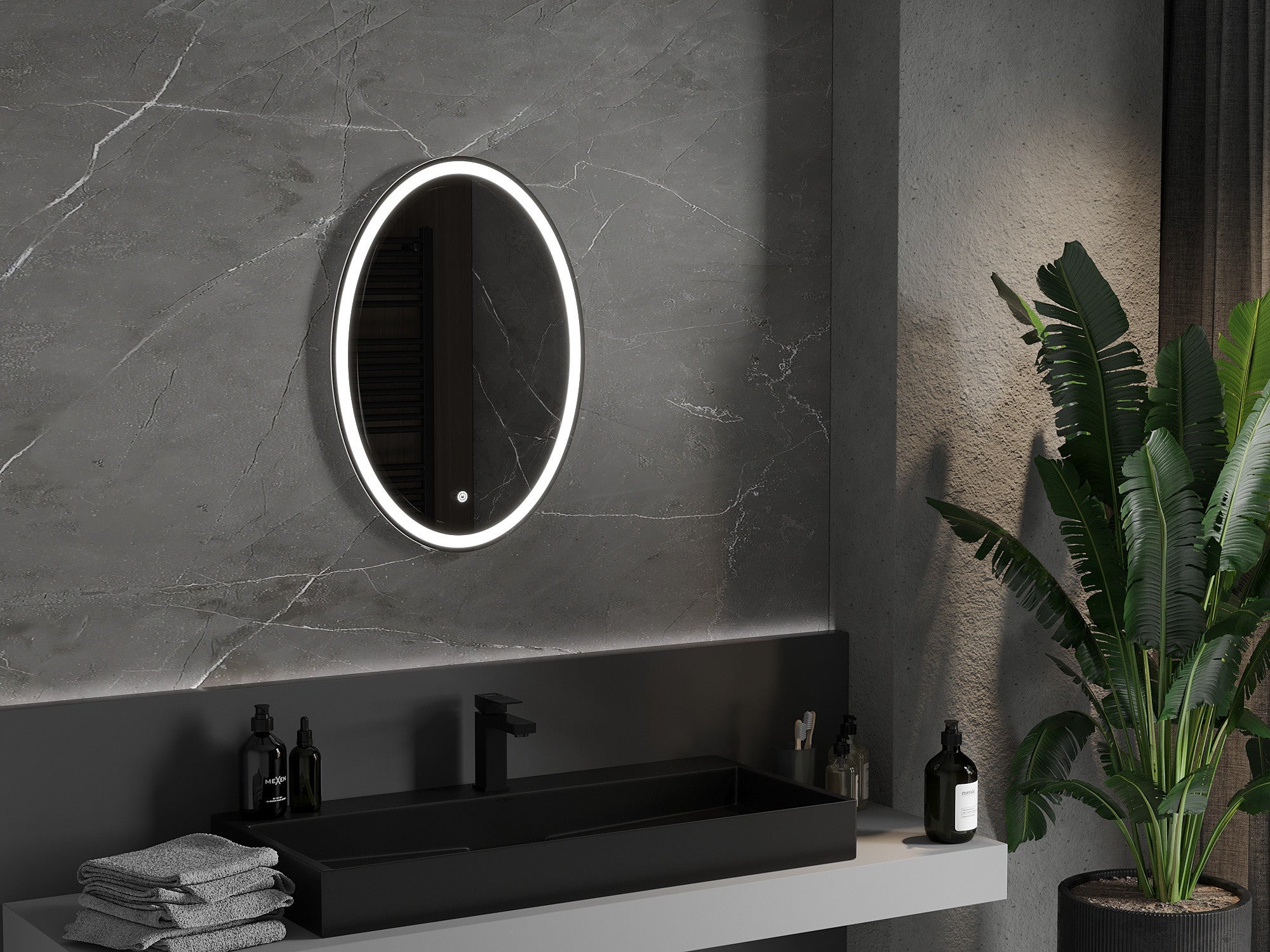 Mexen Elz lustro łazienkowe podświetlane 50 x 70 cm, LED 6000K, antypara - 9802-050-070-611-00 - 2