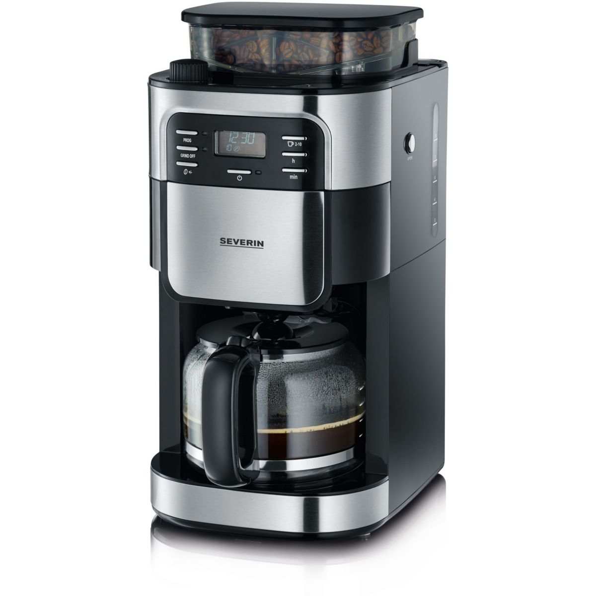 Severin Ka 4810 Cafetera Con Molinillo De Goteo, Jarra De Cristal 10 Tazas 1000 W Acero Inox Mate/ Negro , Leroy Merlin