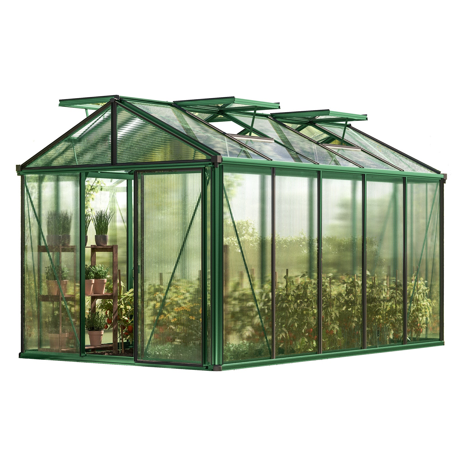 GFP szklarnia Diamas 23 Premium 235x385 cm - grube panele poliwęglanowe ok. 16 mm - kolor: zielony