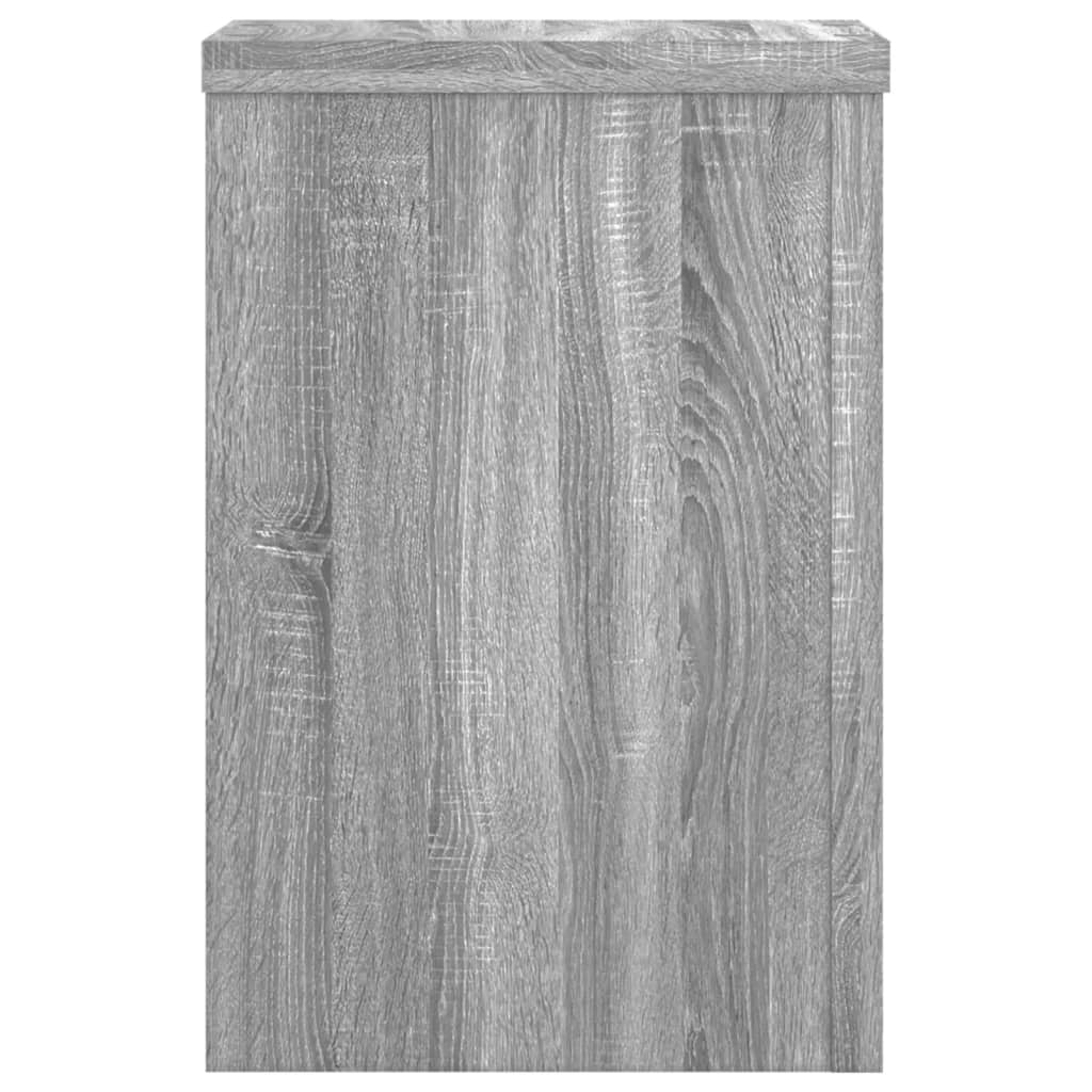Supports pour plantes, 2 pièces, gris, panneau de bois - 4