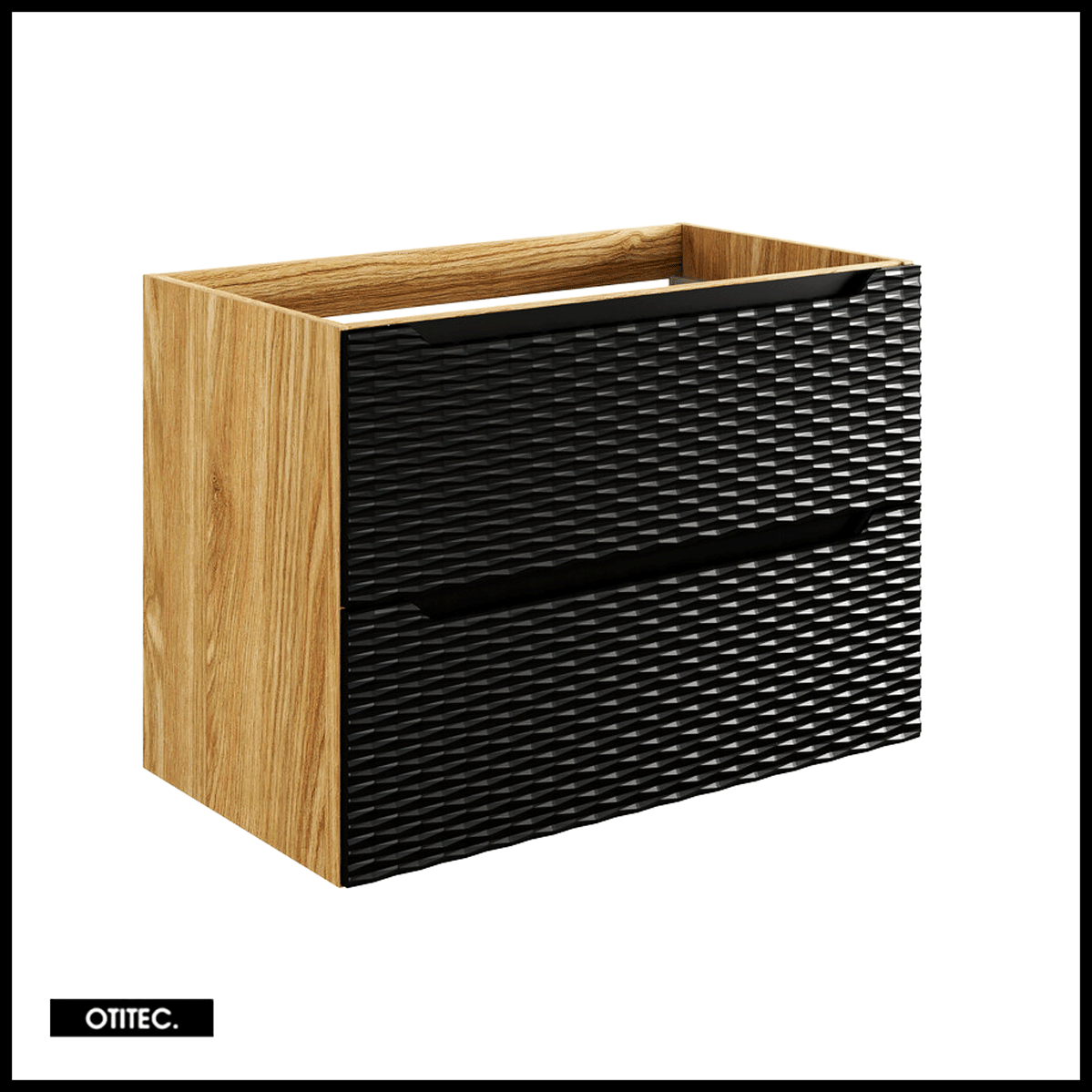 Szafka pod umywalkę OCEAN BLACK 82-80-2S 80cm dąb olejowany/czarna