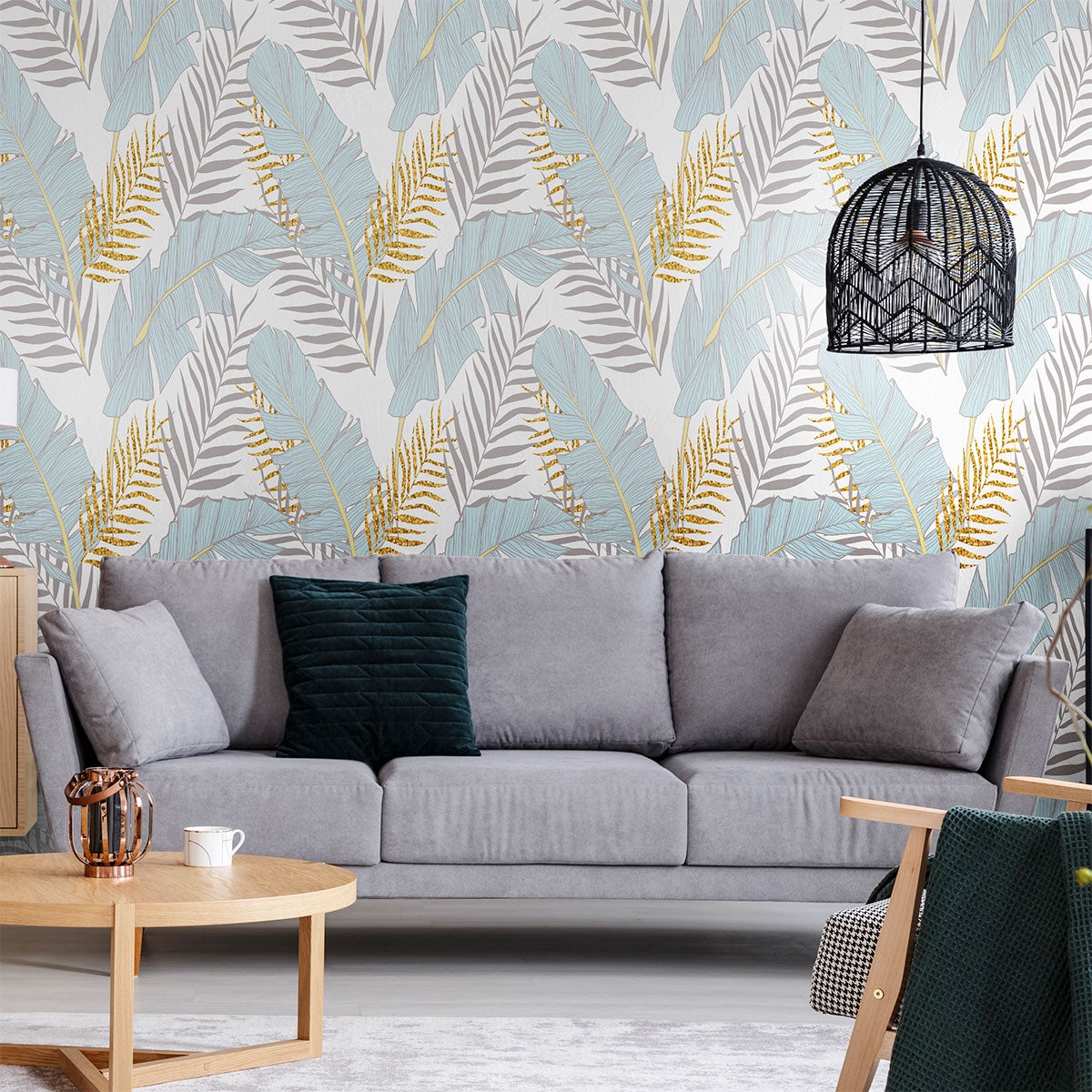 Vinilo tapiz tropical athènes - adhesivo de pared - revestimiento sticker mural decorativo - 50x50cm