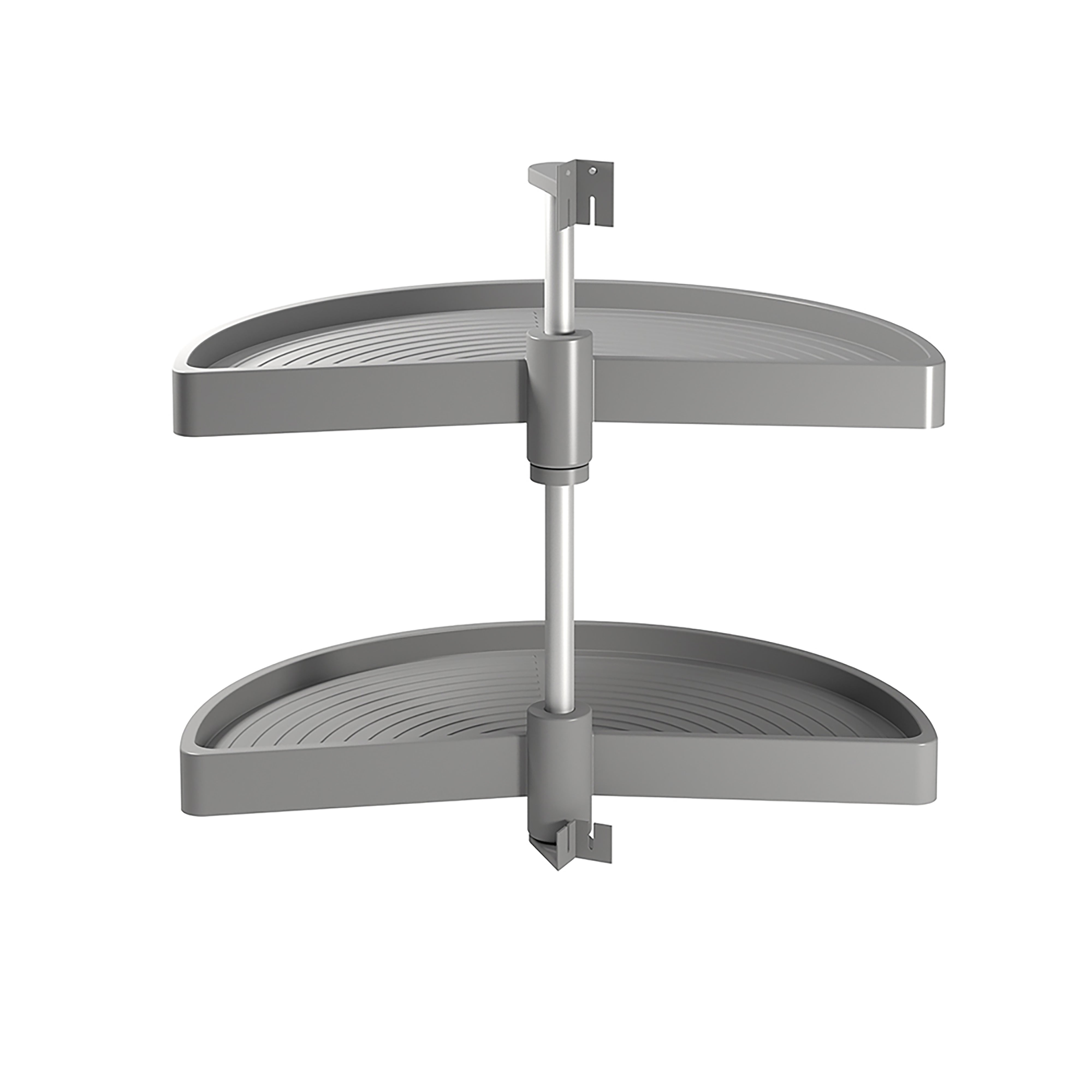 Emuca Zestaw półek obrotowych 1/2 Shelvo, do modułu 800 mm, Plastik i Aluminium, Szary