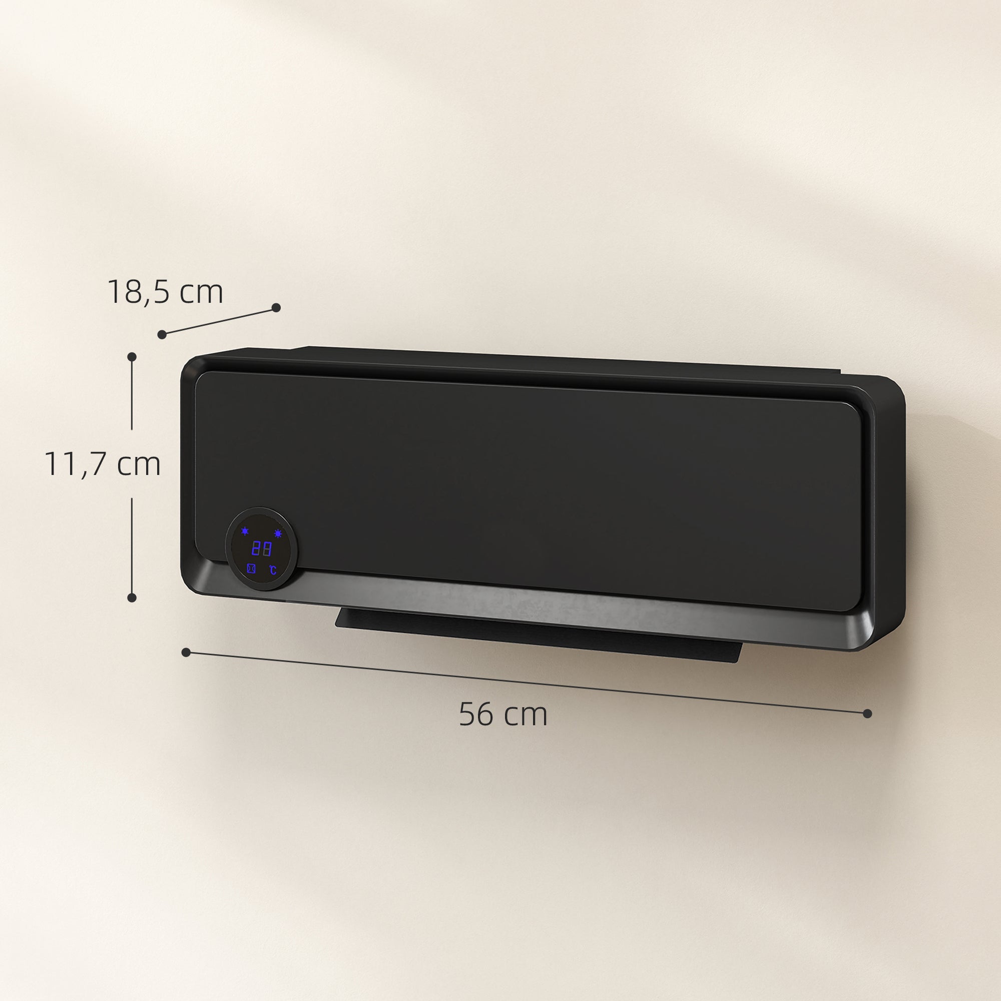 HOMCOM PP e PA Preto 56x18,5x11,7 cm 820-252V90BK - 4