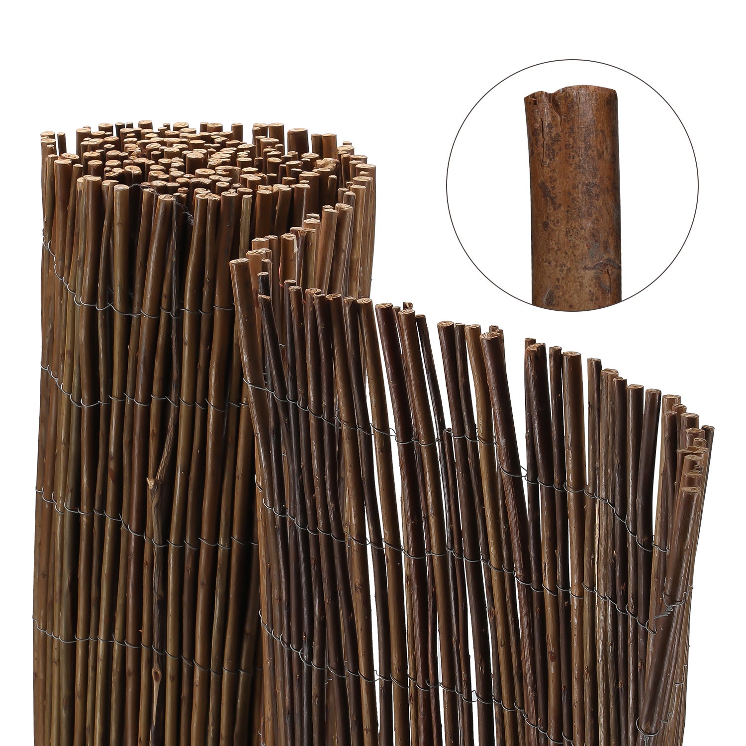 Paravent de balcon en osier naturel épais, 80 x 300 cm, 85% d'intimité ...