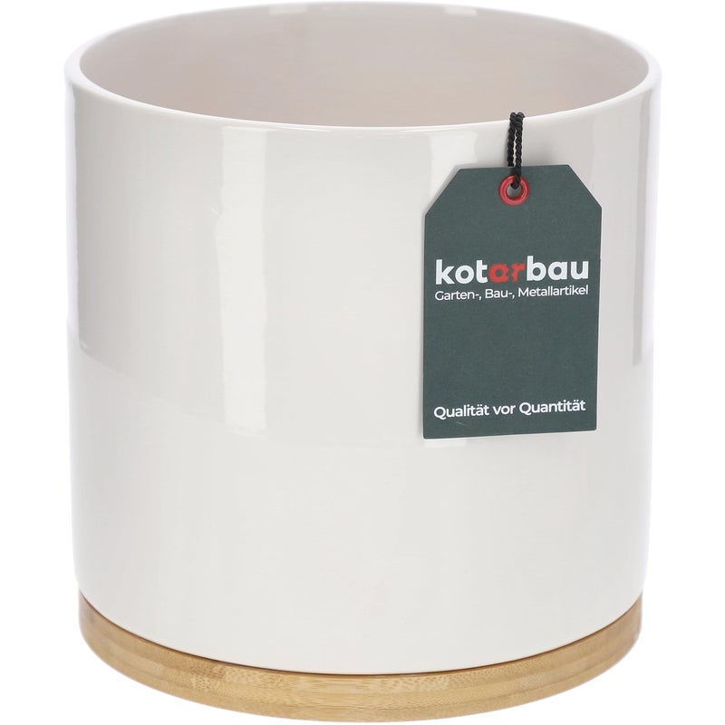 Donica doniczka osłonka ceramiczna z bambusem fi19 - KOTARBAU