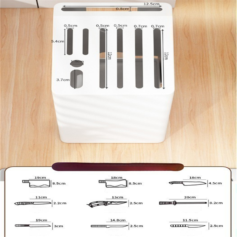 Organizador de cuchillos de cocina - Solución elegante y práctica - Portacuchillos inclinado de chapa negra 21*15*25,5cm - 2