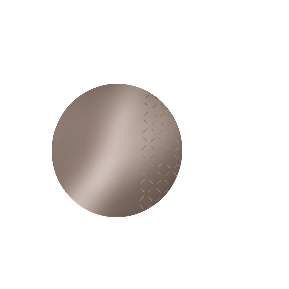 Espejo redondo con adornos grabados en marrón ø 110 cm