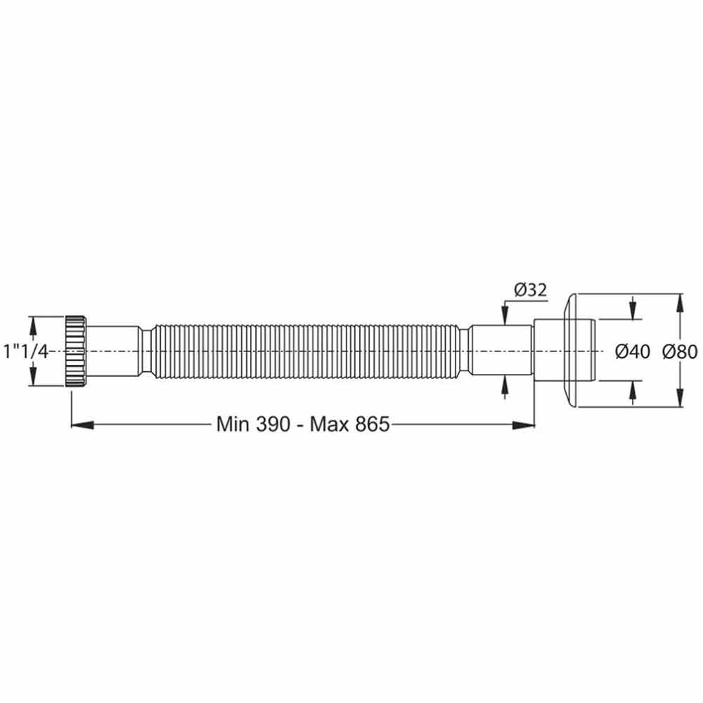 TUCKBOLD Tubo Flessibile Per Scarico Auto 3.14 Pollici OD - 3