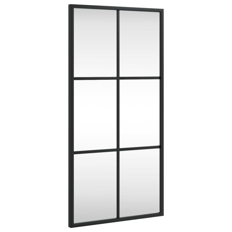 Miroir mural noir 30x60 cm rectangulaire fer - 2