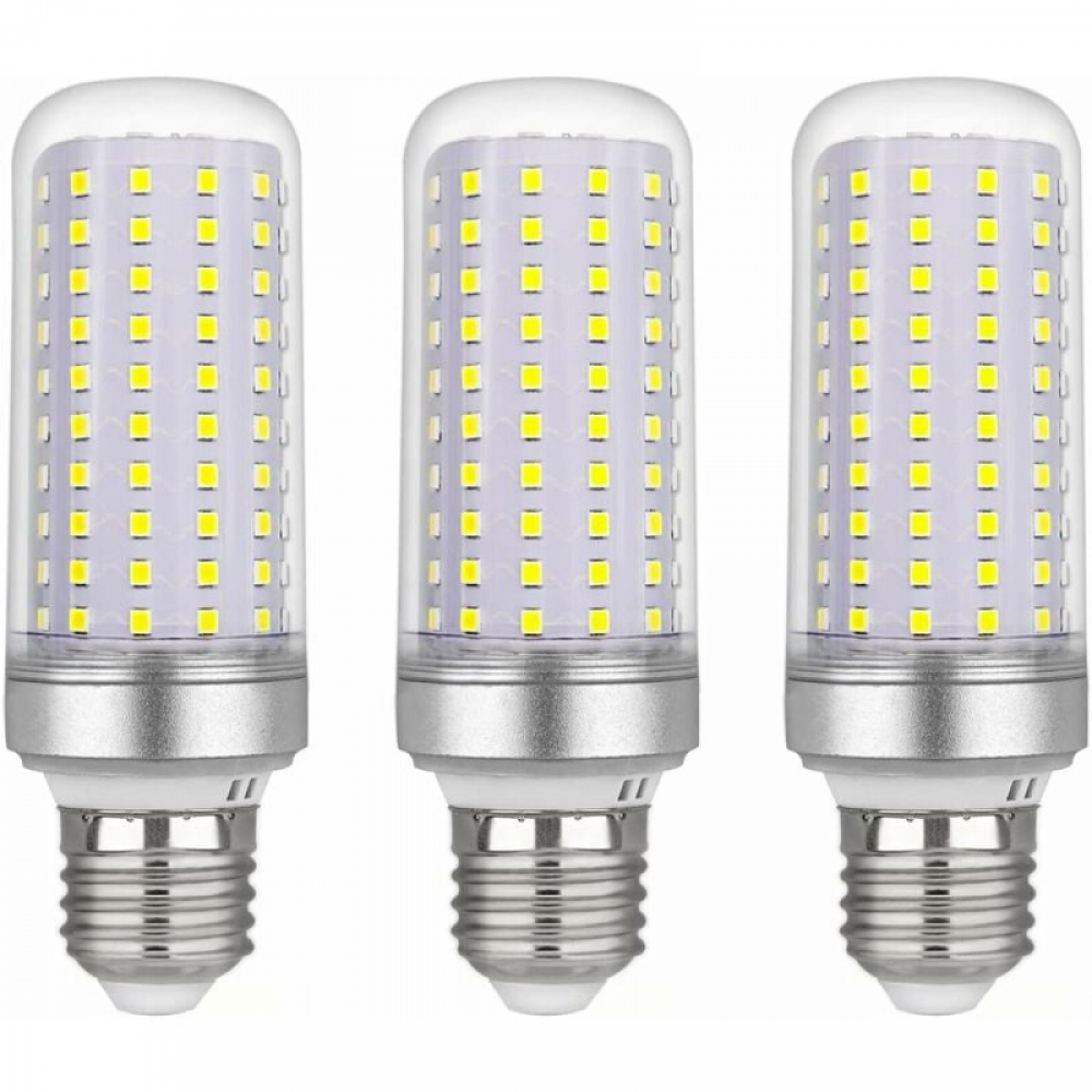Opakowanie 3 żarówek LED E27 w kształcie kukurydzy, 30 W, AC175-265 V, 6000 K 2500 lm, nieściemnialne, odpowiednik żarówki halogenowej o mocy 300 W.