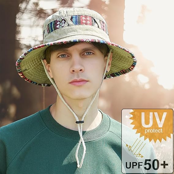 Chapeau de soleil pour homme, chapeau d'été anti-UV pliable, chapeau de randonnée en coton, chapeau de pêche pour homme, chapeau de jungle - 3