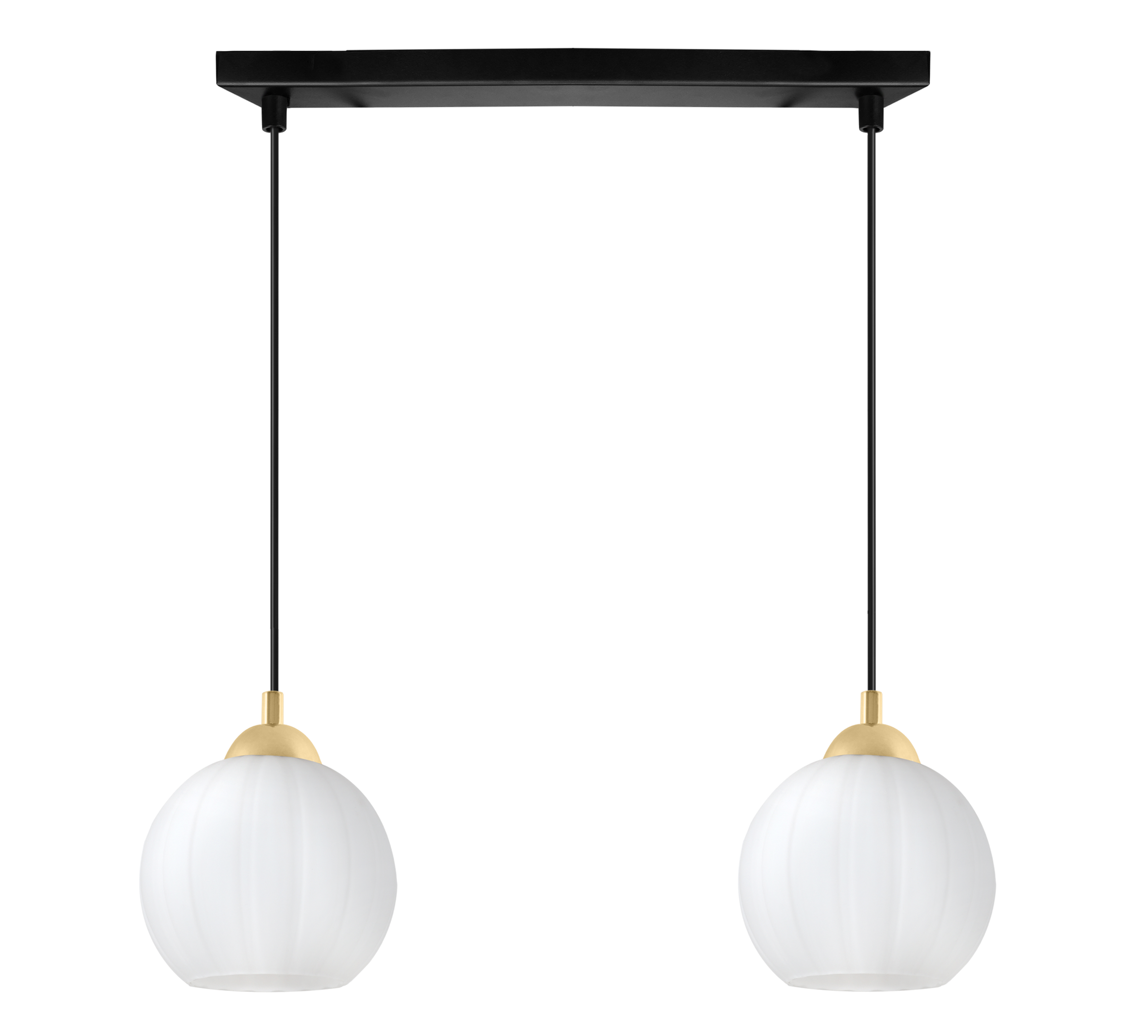 Lampa sufitowa wisząca pozioma Costa loft 2xE27 klosz kula biała/złota Light Home LH