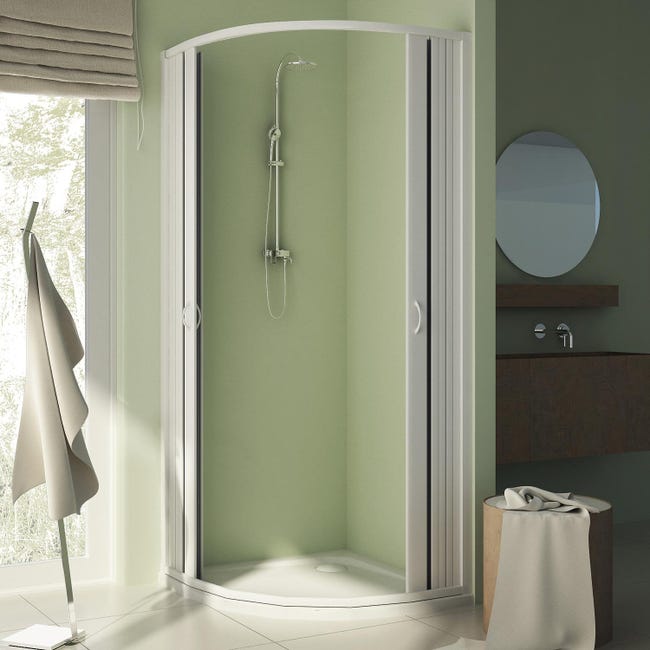 Box Doccia Roxana In PVC 90x90cm Semicircolare - Pannelli Semitrasparenti Con Apertura A Soffietto - Foto 10