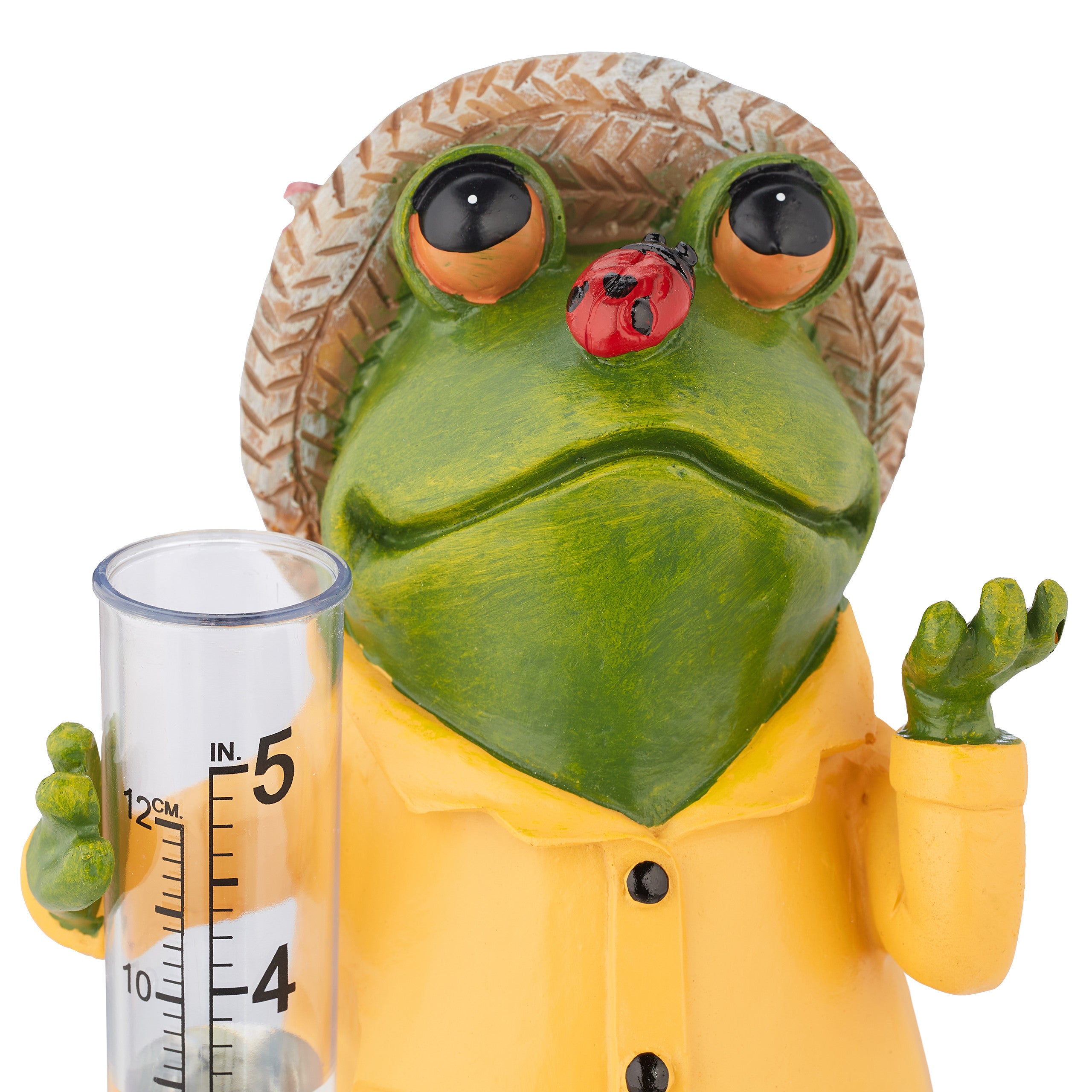 Pluviomètre grenouille jardin, résistant intempéries, mesure précipitations, HxLxP: 19x10,5x8 cm, multicolore, Relaxdays - 6
