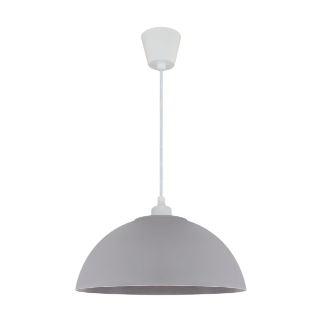 Lampa wisząca minimalistyczna szaro-biała klosz kopuła do kuchni nad stół 1xE27 25W INKA Struhm