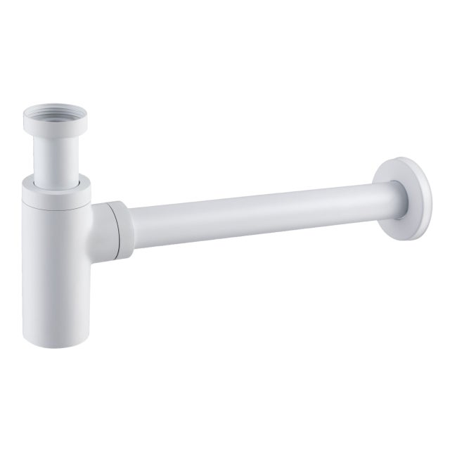 BALNEO - siphon de lavabo rond en laiton blanc - siphon de salle de bain moderne