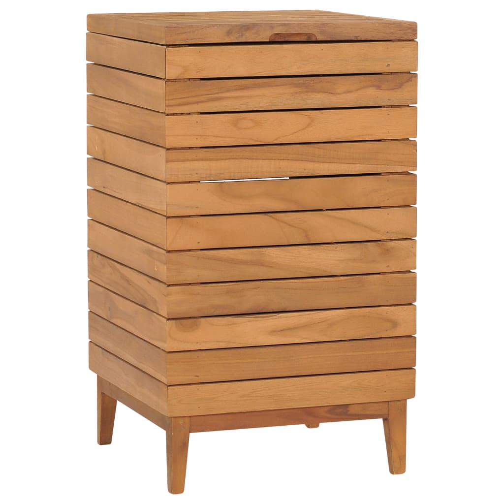 Cesto de la ropa sucia madera maciza de teca 40x40x70 cm vidaxl