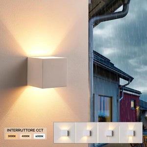 CANMEIJIA Applique da Esterno IP65 Lampade da esterno GU10 3000K Lampada da parete per Camera da Letto Scale Corridoio, 1 pezzi(Alluminio, Nero