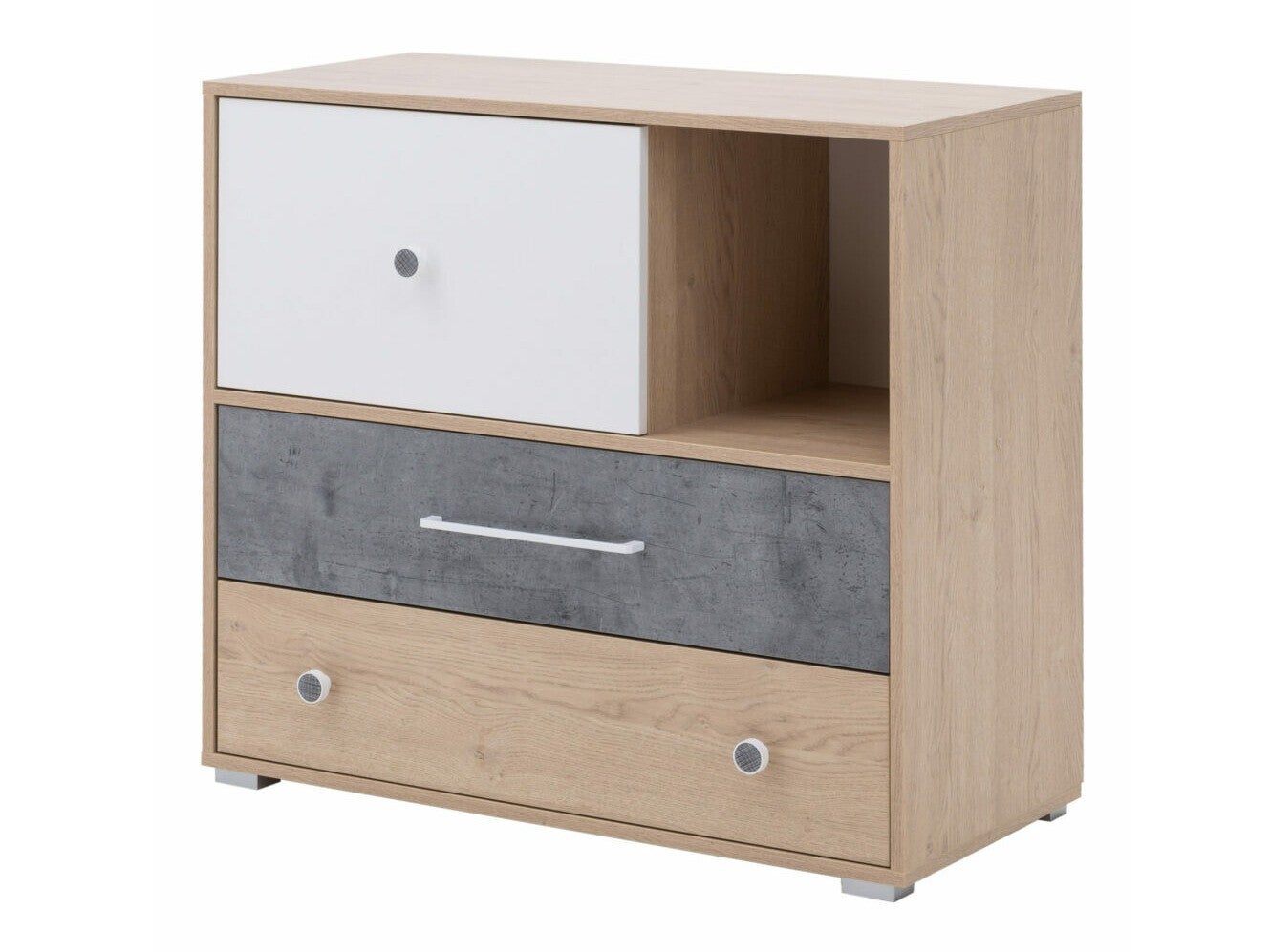 Commode Omaha U120, Chêne, Blanc, Béton, Avec tiroirs, Number of ...
